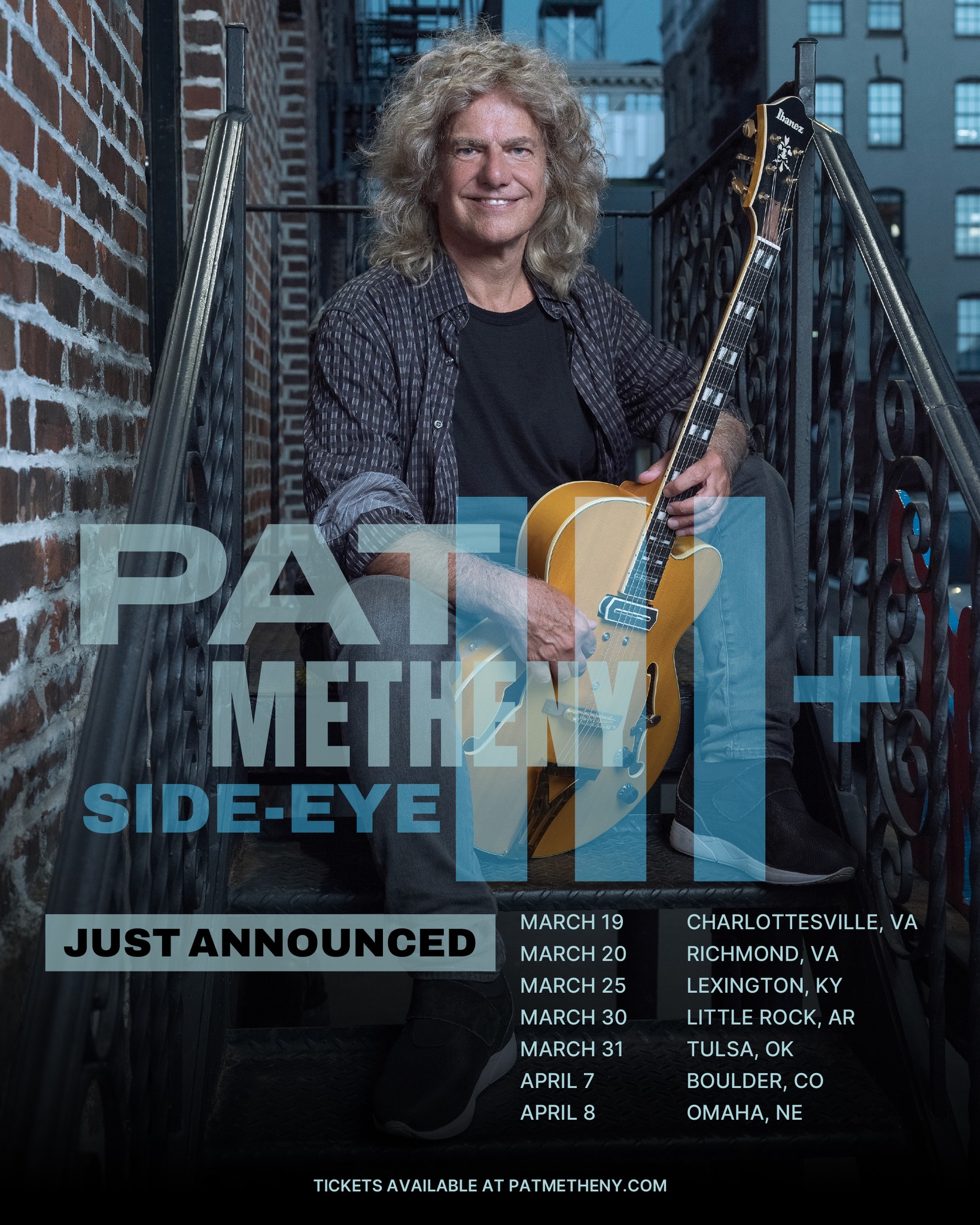 Pat Metheny SIDE EYE Three Tour Poster 2026